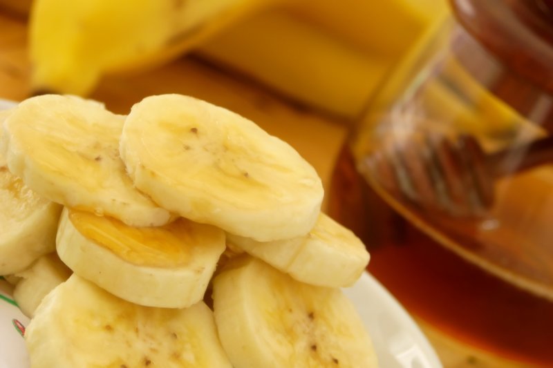 Ingrédients pour masque au miel et à la banane.