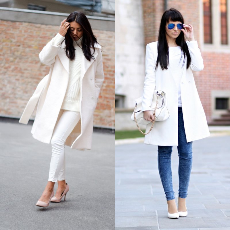 Aspect elegant cu o haină albă