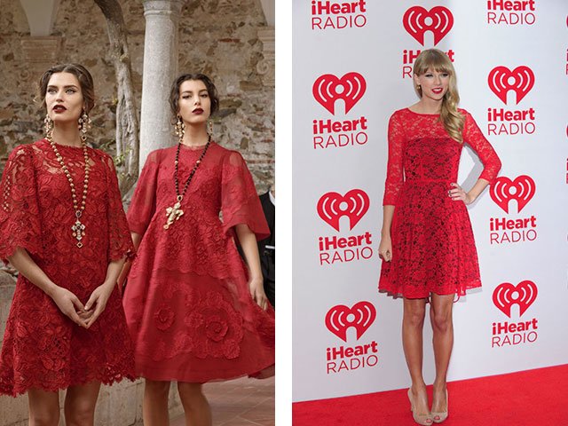 Rochie roșu-roșu: fotografie a noului 2018
