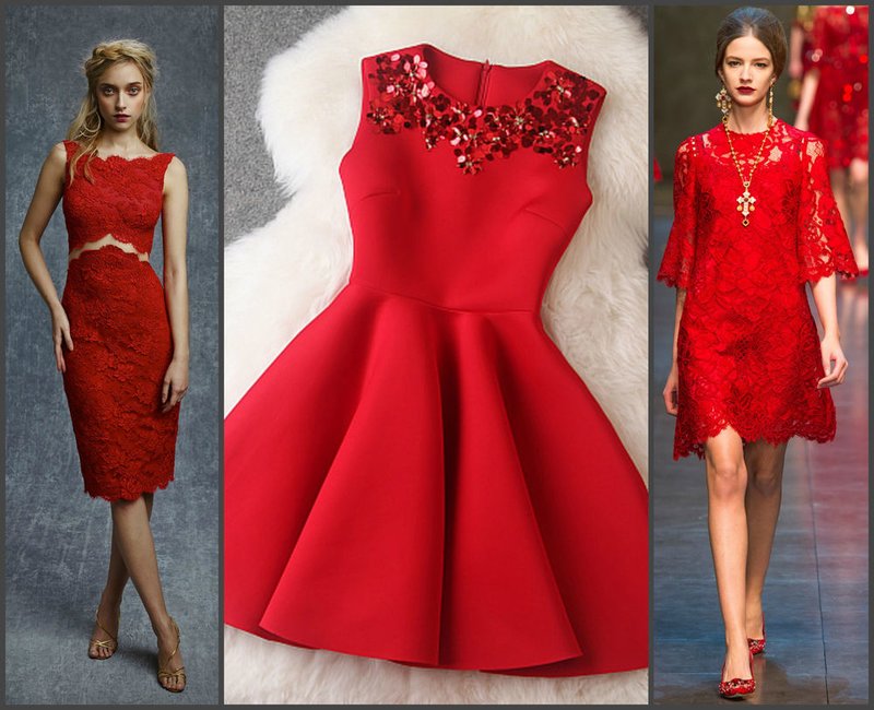 Fete în rochii roșii