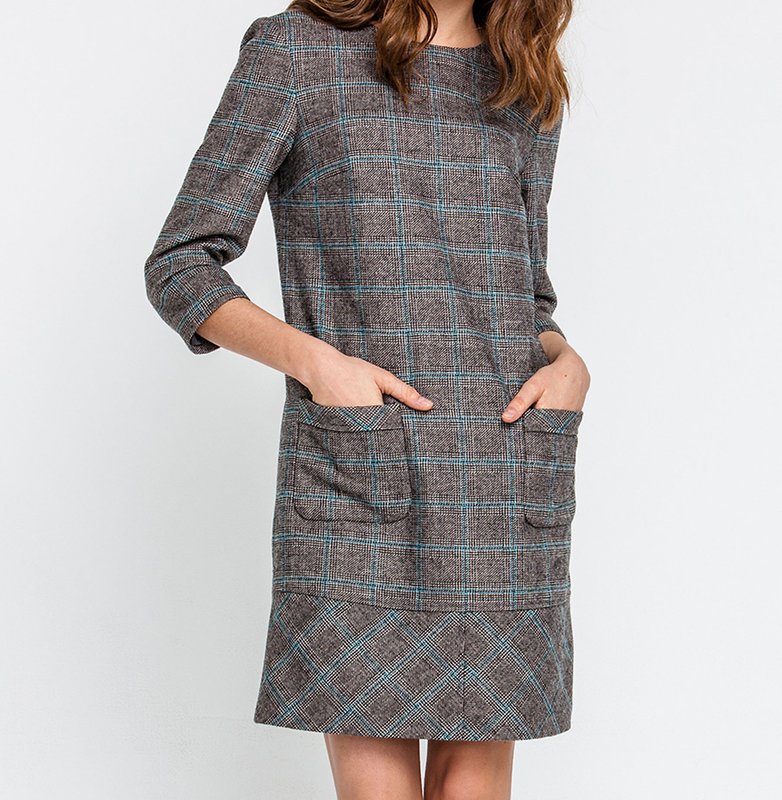Tweed-kjole med lommer