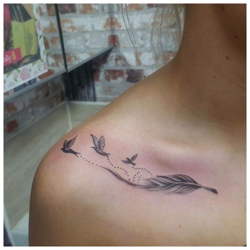 Clavicle and Shoulder Tattoo