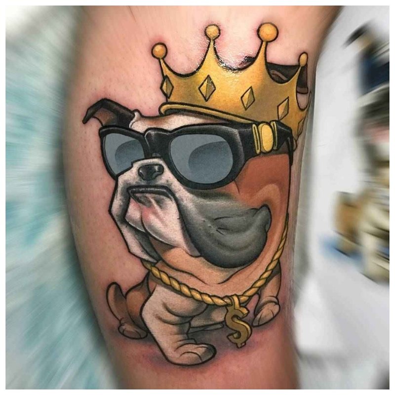 New School tatuaj cu un câine