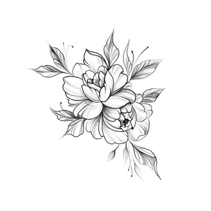 Blomst - skisse for tatovering