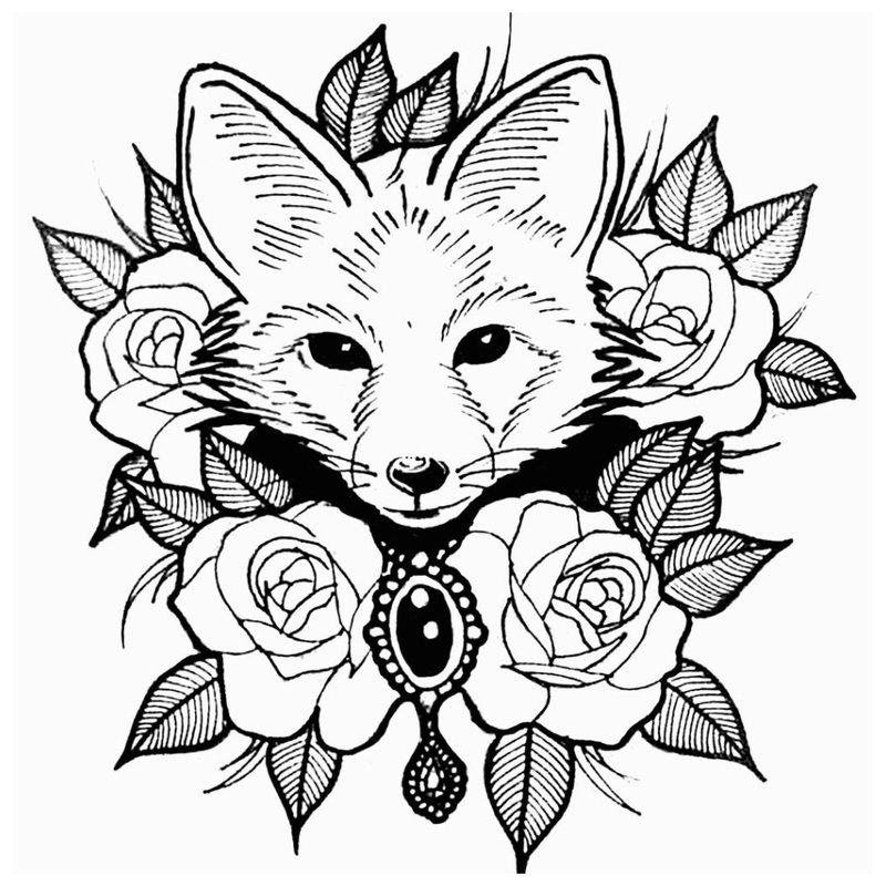 Blomster og animalistisk tema for tatovering