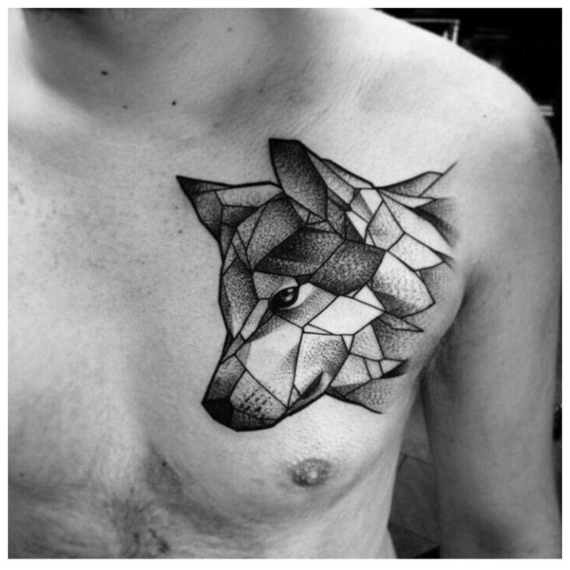 Geometrisk Wolf Tattoo