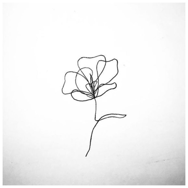 رسم زهرة للوشم.