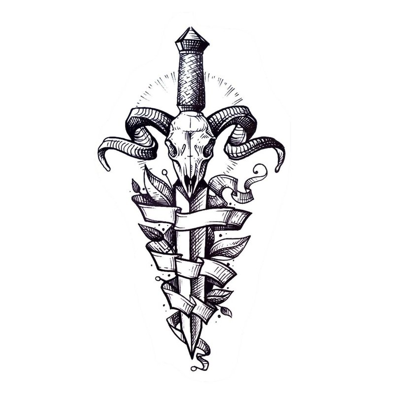 Dagger - schiță tatuaj pentru un bărbat