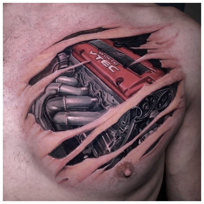 Tatuaj în piept Cyberpunk