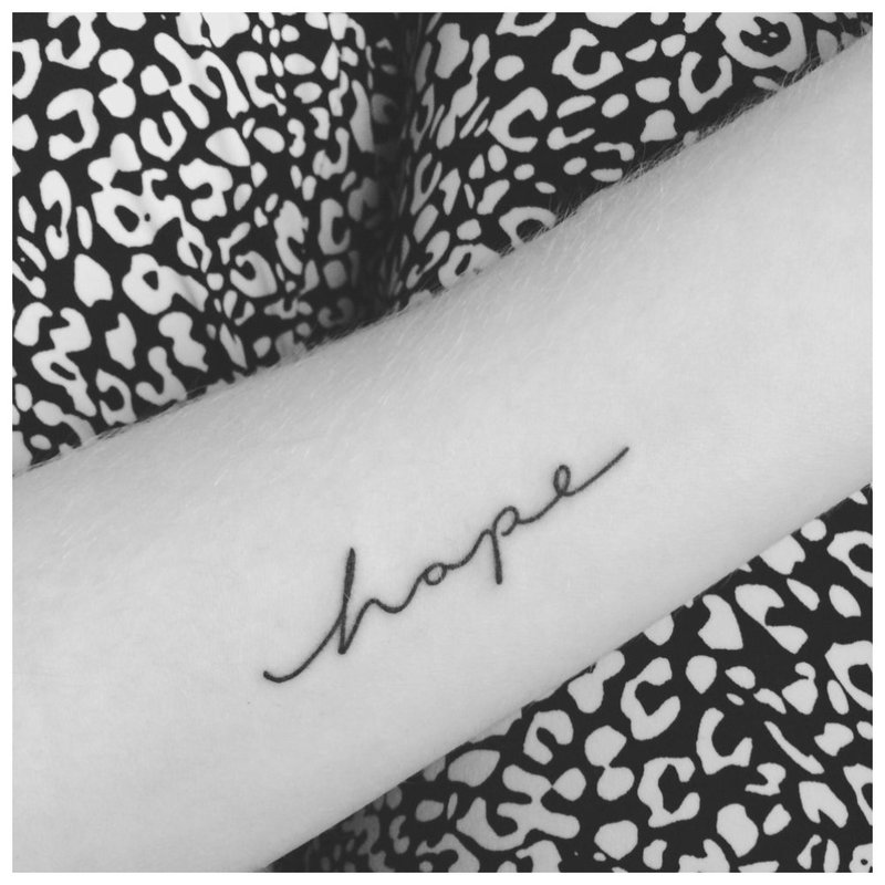 Mini tatovering-inskripsjon Hope